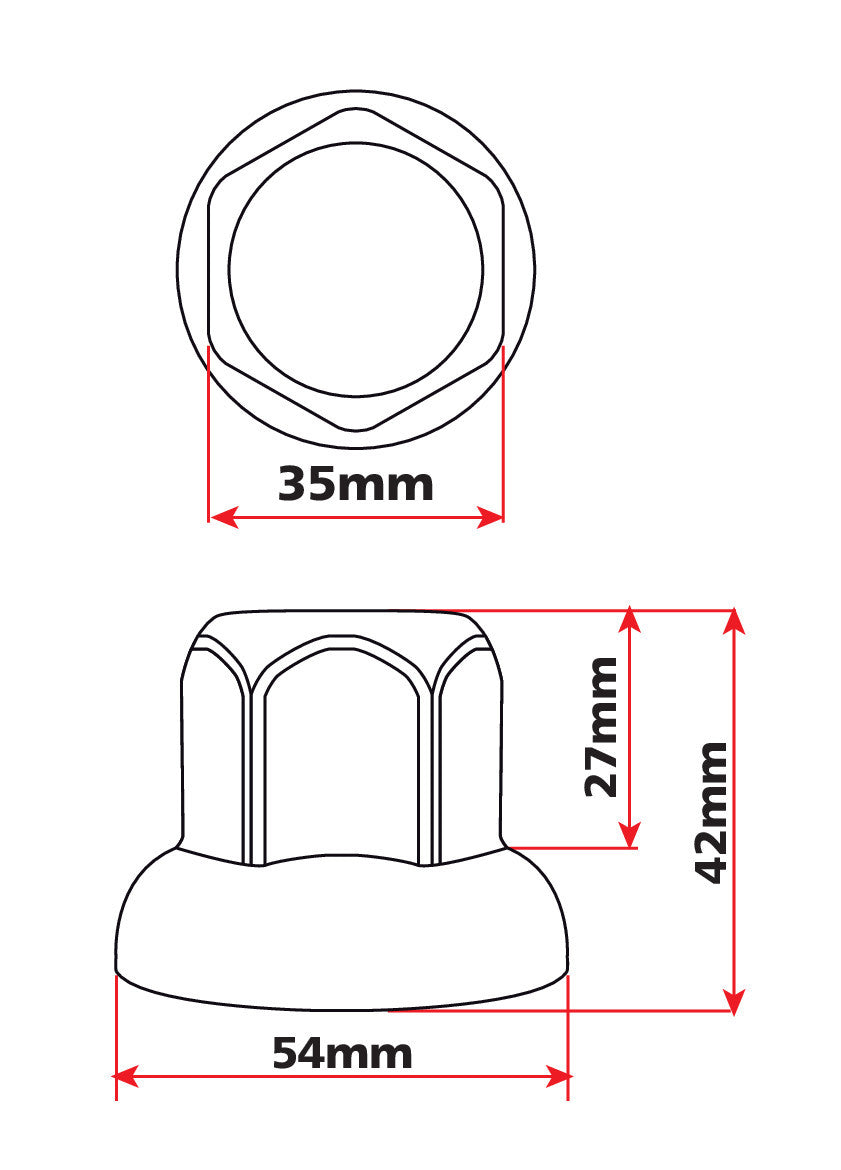 American, Set 10 copribulloni testa piatta in acciaio inox - Ø 33 mm