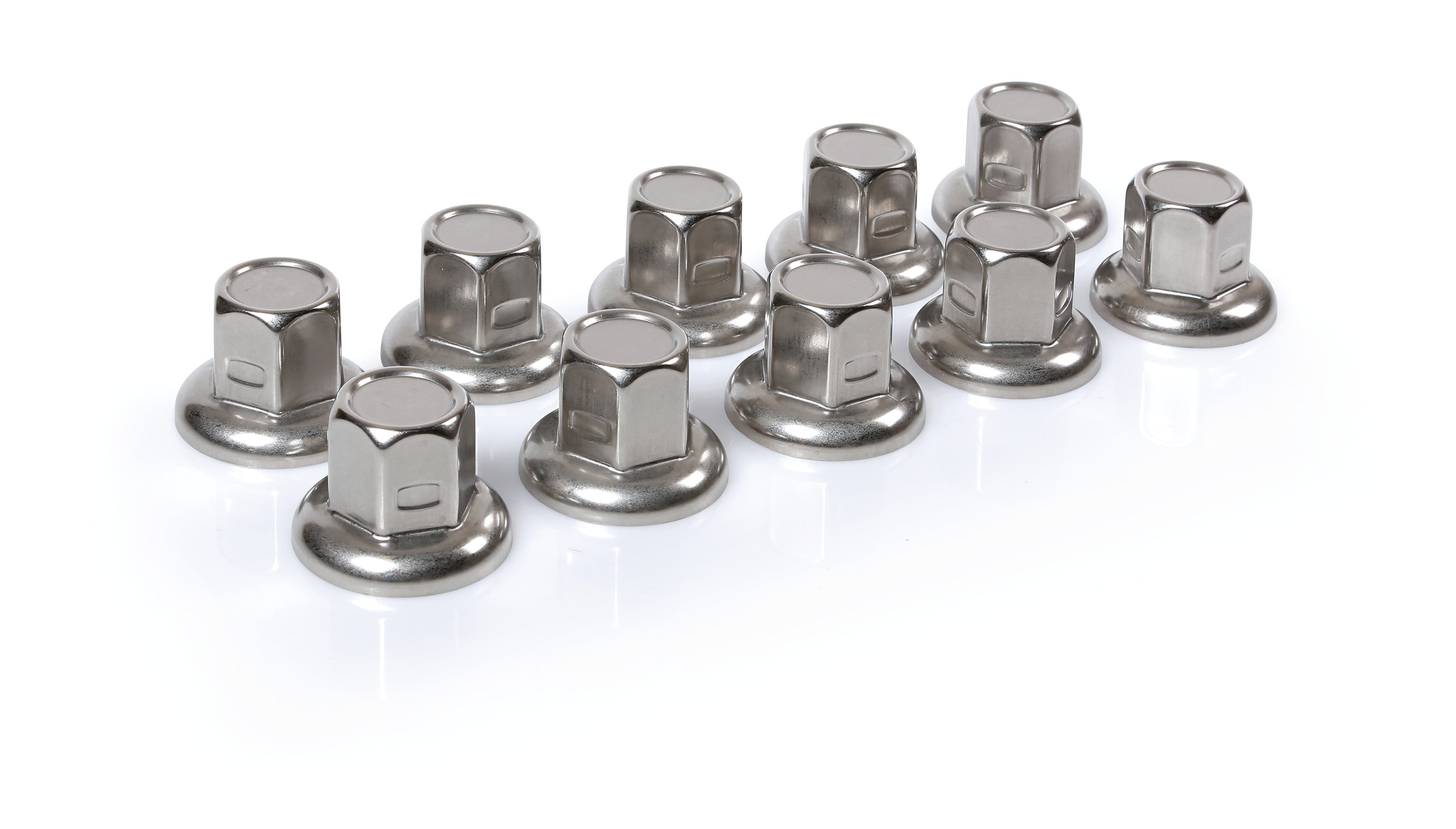 American, Set 10 copribulloni testa piatta in acciaio inox - Ø 33 mm