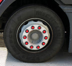 Set 10 adesivi catarifrangenti Ø 27 mm - Rosso