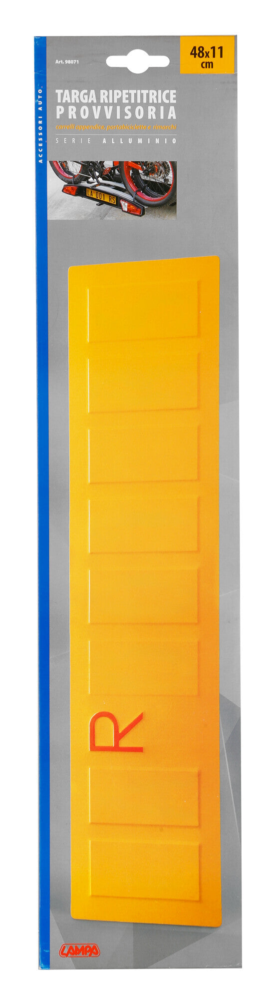 Targa ripetitrice provvisoria per rimorchi - 480x110 mm