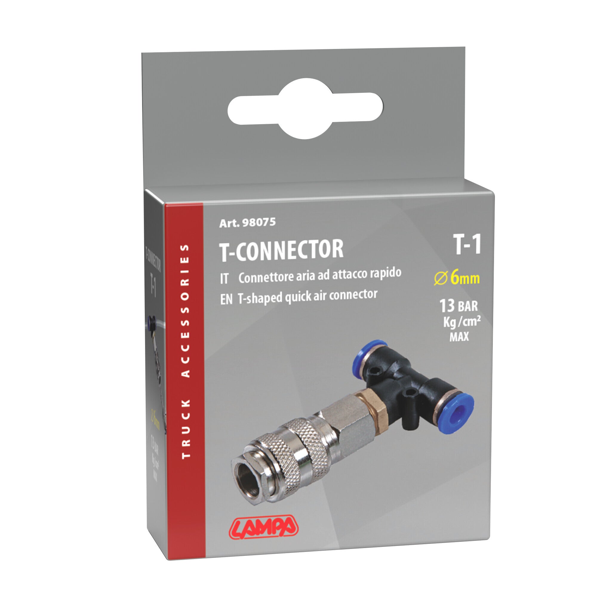 T-1, connettore aria ad attacco rapido, Ø 6 mm