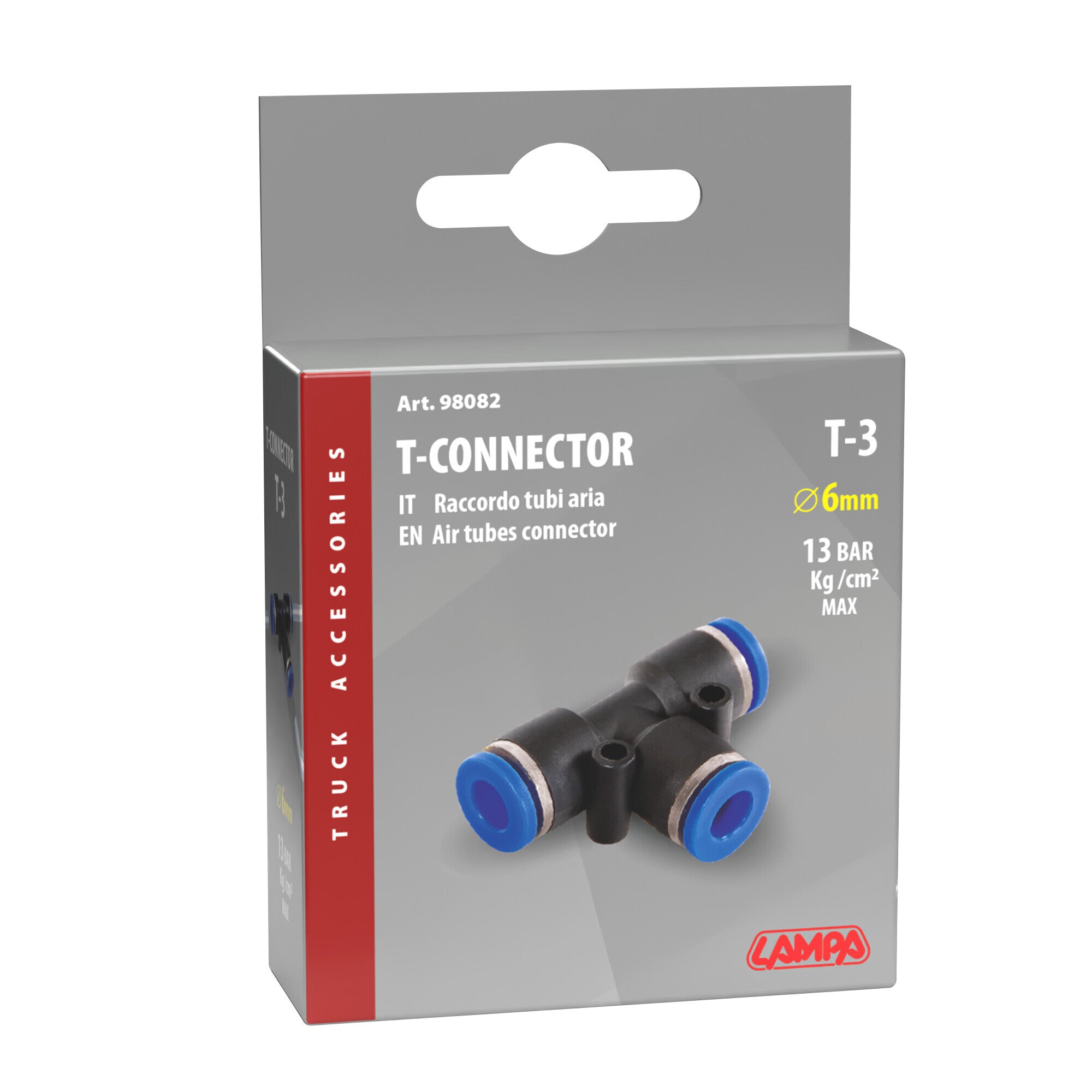 T-3, raccordo tubi aria - Ø 6 mm