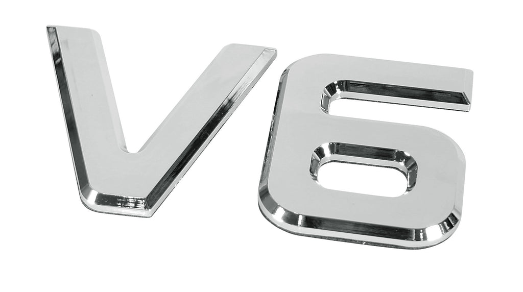 Emblemi motore 3D cromati - 92x165 mm - V6