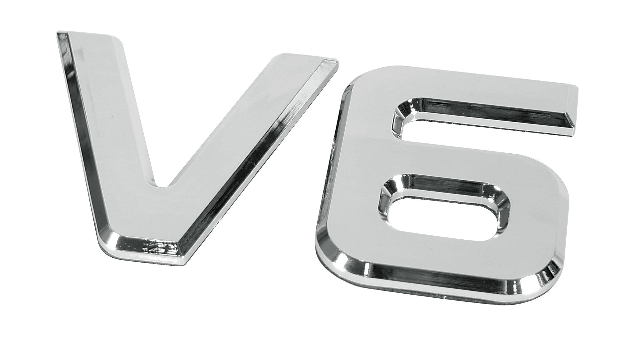 Emblemi motore 3D cromati - 92x165 mm - V6