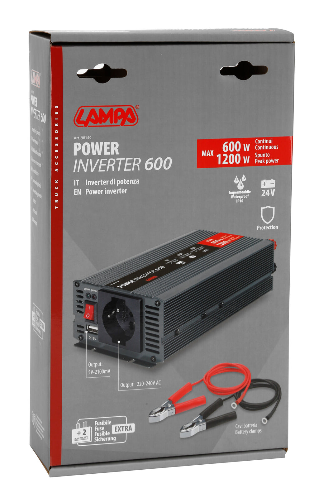Power Inverter 600, trasformatore 24V > 220V