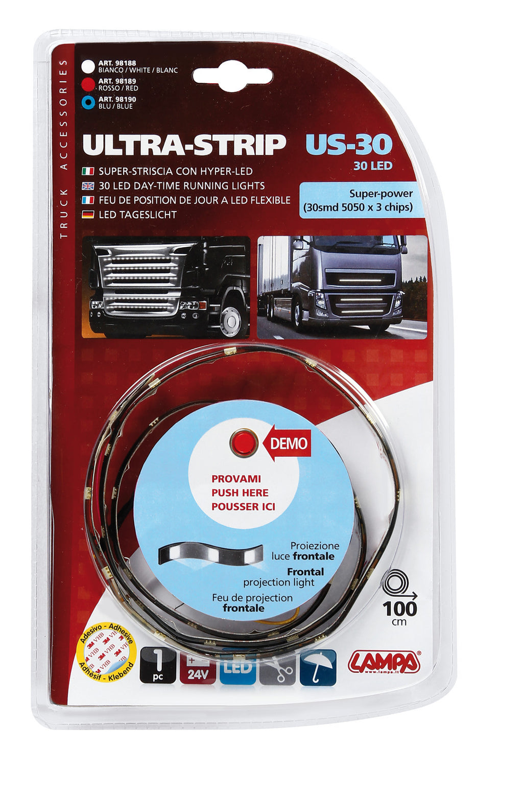 Ultra-Strip, 24V - 30 Led - 100 cm - Blu