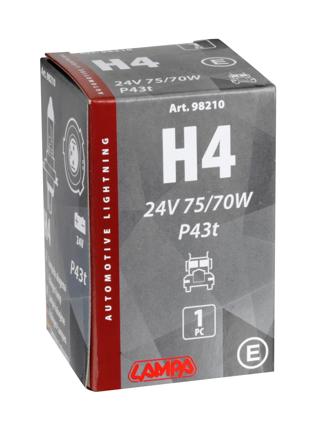 24V Lampada alogena - H4 - 75/70W - P43t - 1 pz - Scatola