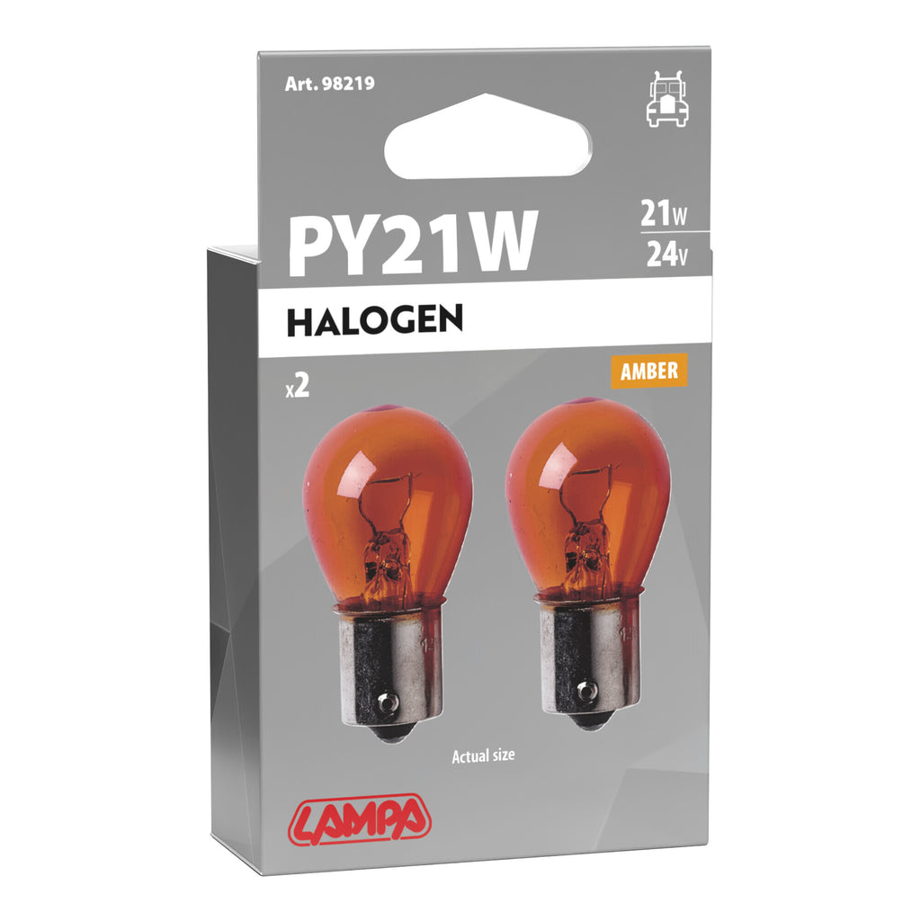 24V Lampada 1 filamento - PY21W - 21W - BAU15s - 2 pz - Scatola - Arancio
