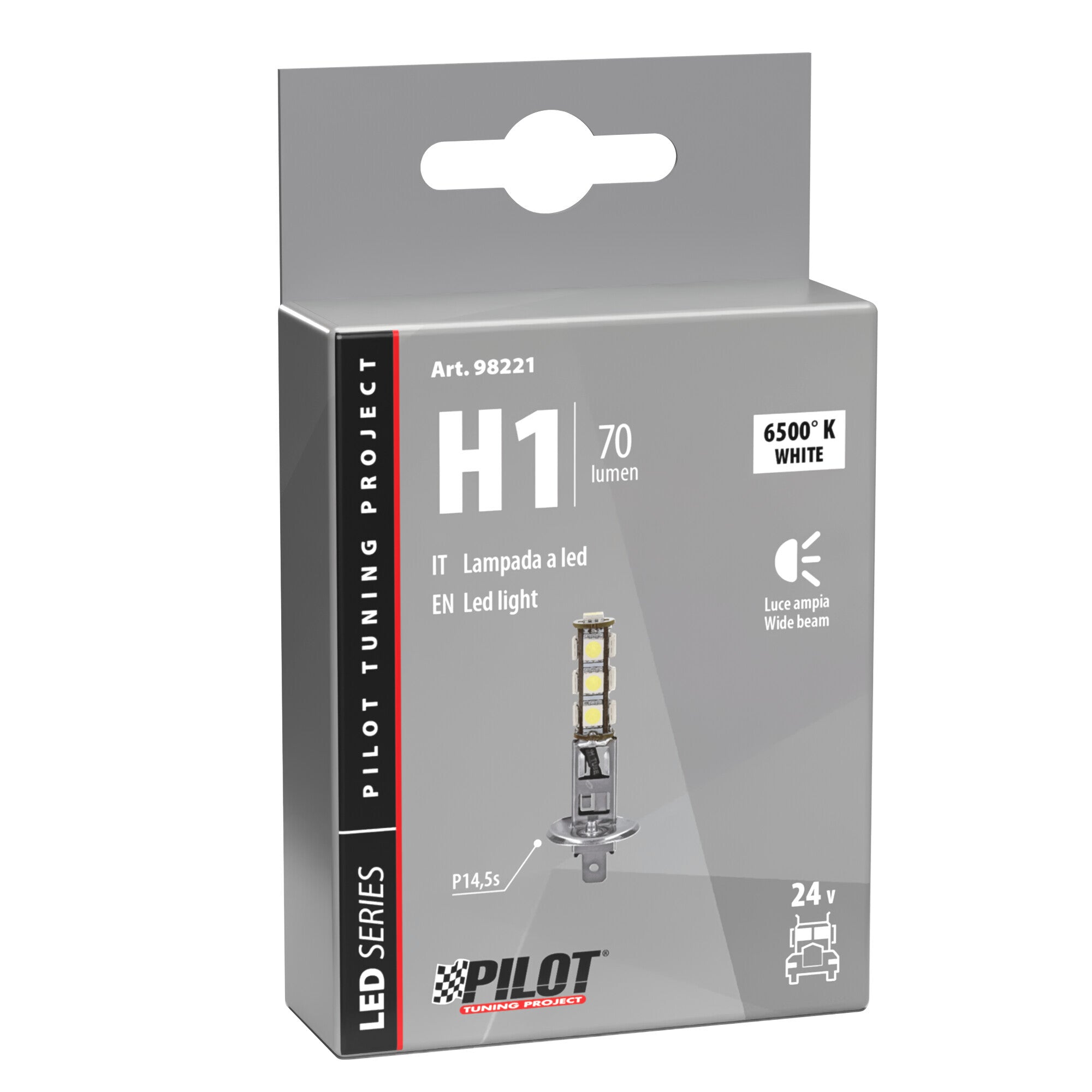 24V Hyper-Led 39 - 13 SMD x 3 chips - (H1) - P14,5s - 1 pz - Scatola - Bianco