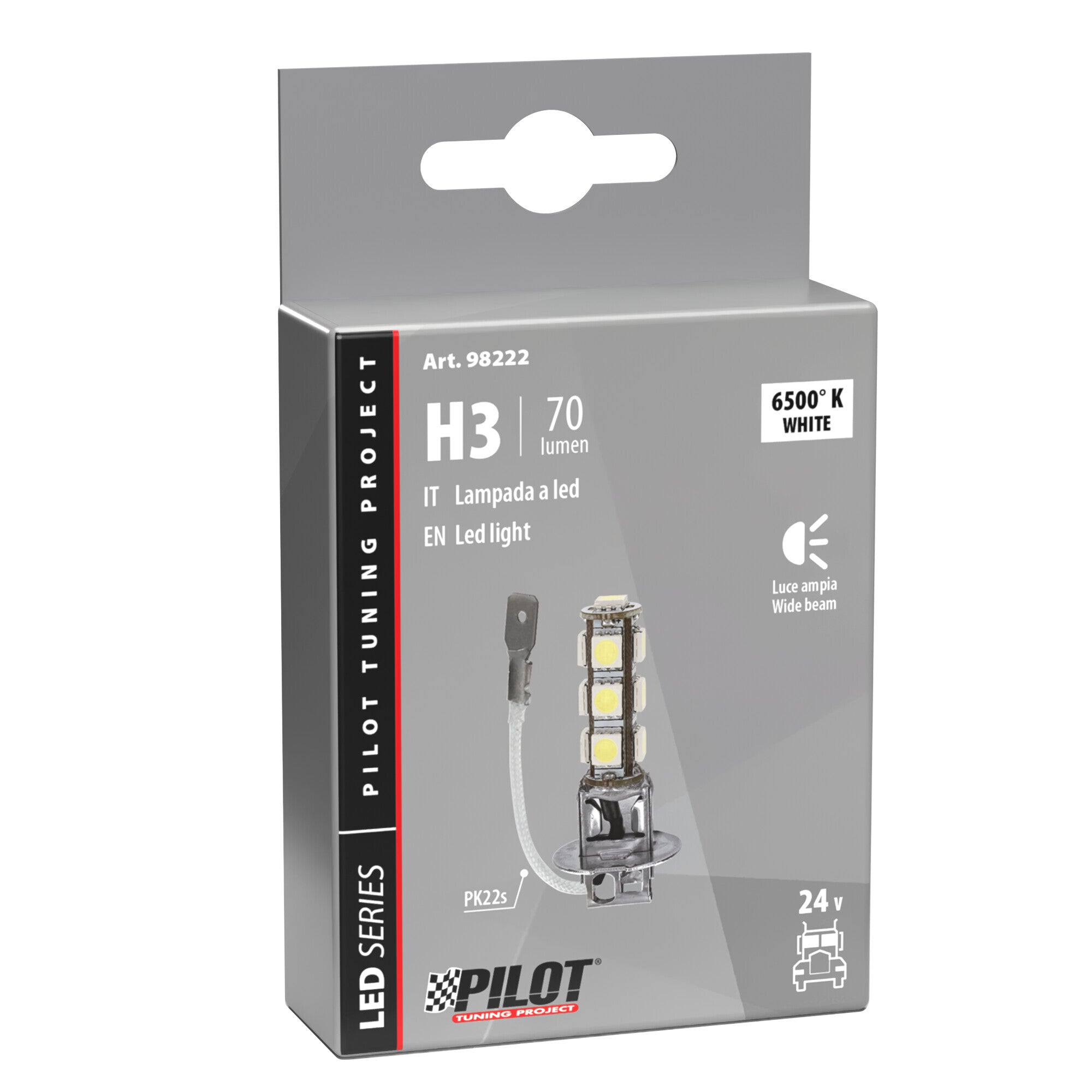 24V Hyper-Led 39 - 13 SMD x 3 chips - (H3) - PK22s - 1 pz - Scatola - Bianco