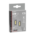 24V Led Series - 3 SMD x 3 chips - (C5W) - 10x36 mm - SV8,5-8 - 2 pz - Scatola - Bianco - Doppia polarità