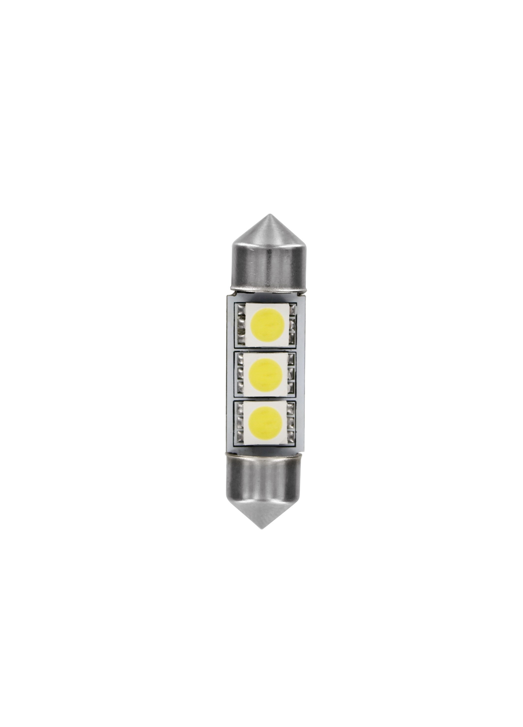 24V Led Series - 3 SMD x 3 chips - (C5W) - 10x36 mm - SV8,5-8 - 2 pz - Scatola - Bianco - Doppia polarità