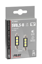 24V Led Series - 3 SMD x 3 chips - 10x39 mm - SV8,5-8 - 2 pz - Scatola - Bianco - Doppia polarità
