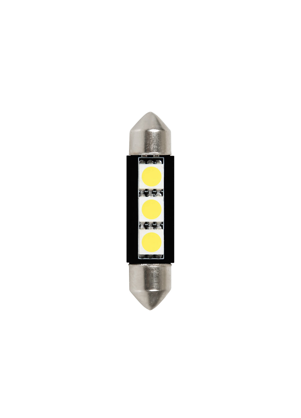 24V Led Series - 3 SMD x 3 chips - 10x39 mm - SV8,5-8 - 2 pz - Scatola - Bianco - Doppia polarità