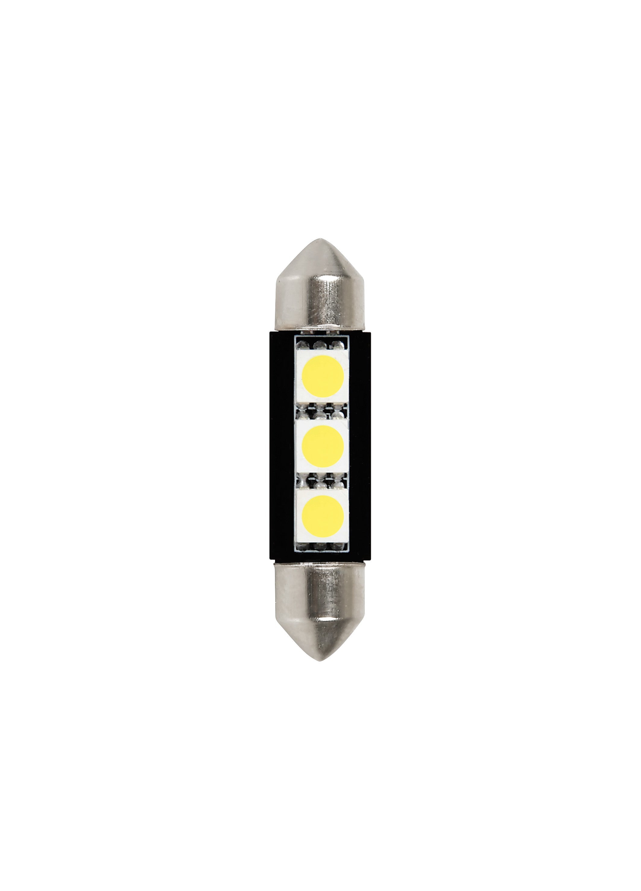 24V Led Series - 3 SMD x 3 chips - 10x39 mm - SV8,5-8 - 2 pz - Scatola - Bianco - Doppia polarità