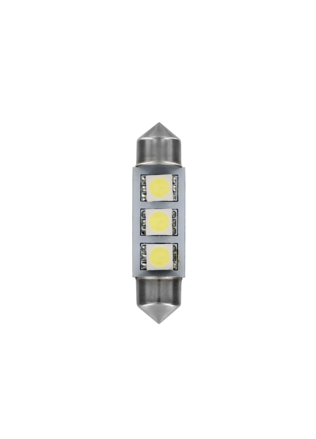 24V Led Series - 3 SMD x 3 chips - 10x39 mm - SV8,5-8 - 20 pz - Scatola - Bianco - Doppia polarità