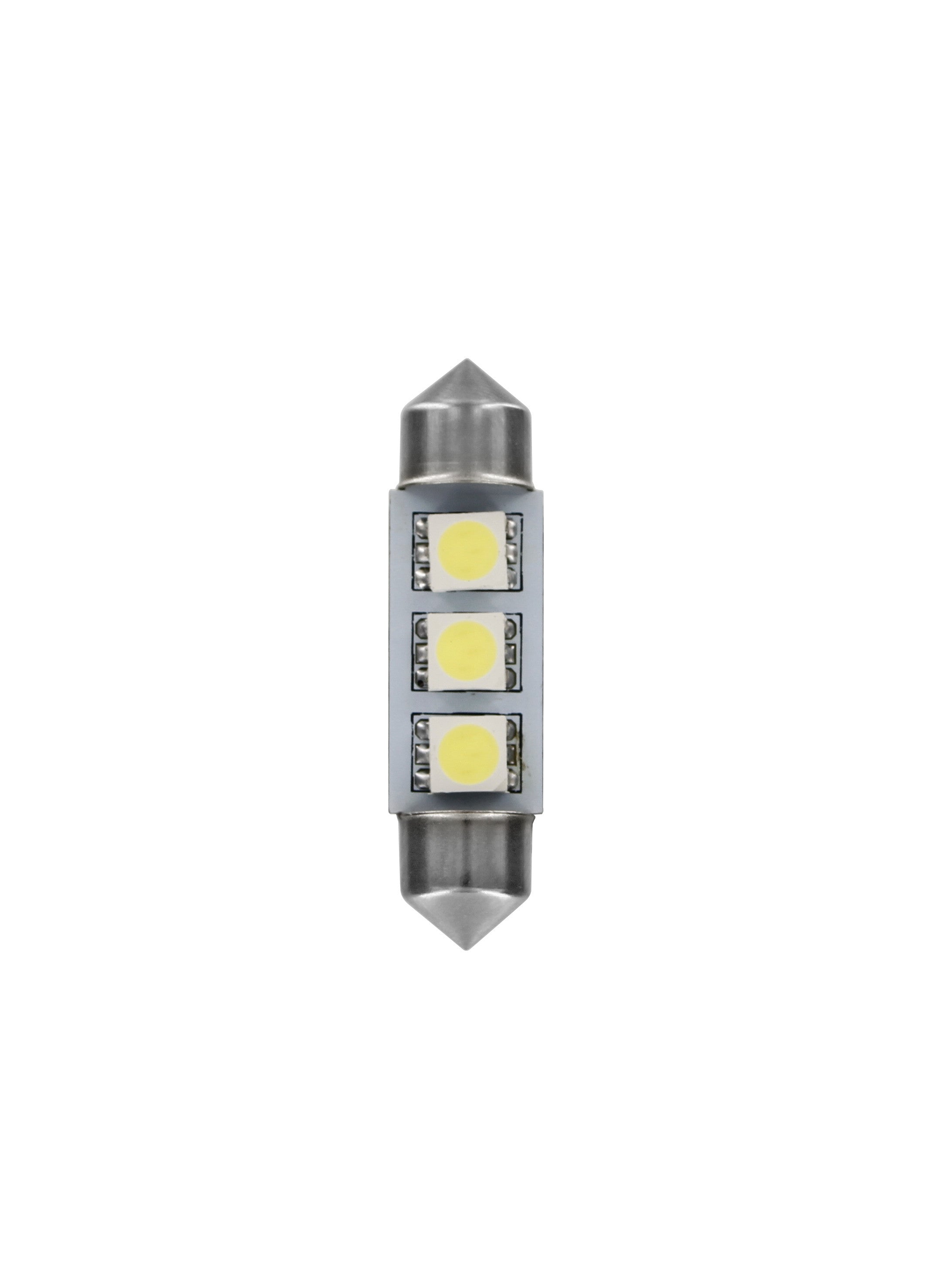 24V Led Series - 3 SMD x 3 chips - 10x39 mm - SV8,5-8 - 20 pz - Scatola - Bianco - Doppia polarità