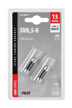 24V Led Series - 2 SMD x 3 chips - 10x31 mm - SV8,5-8 - 2 pz - D/Blister - Bianco - Doppia polarità
