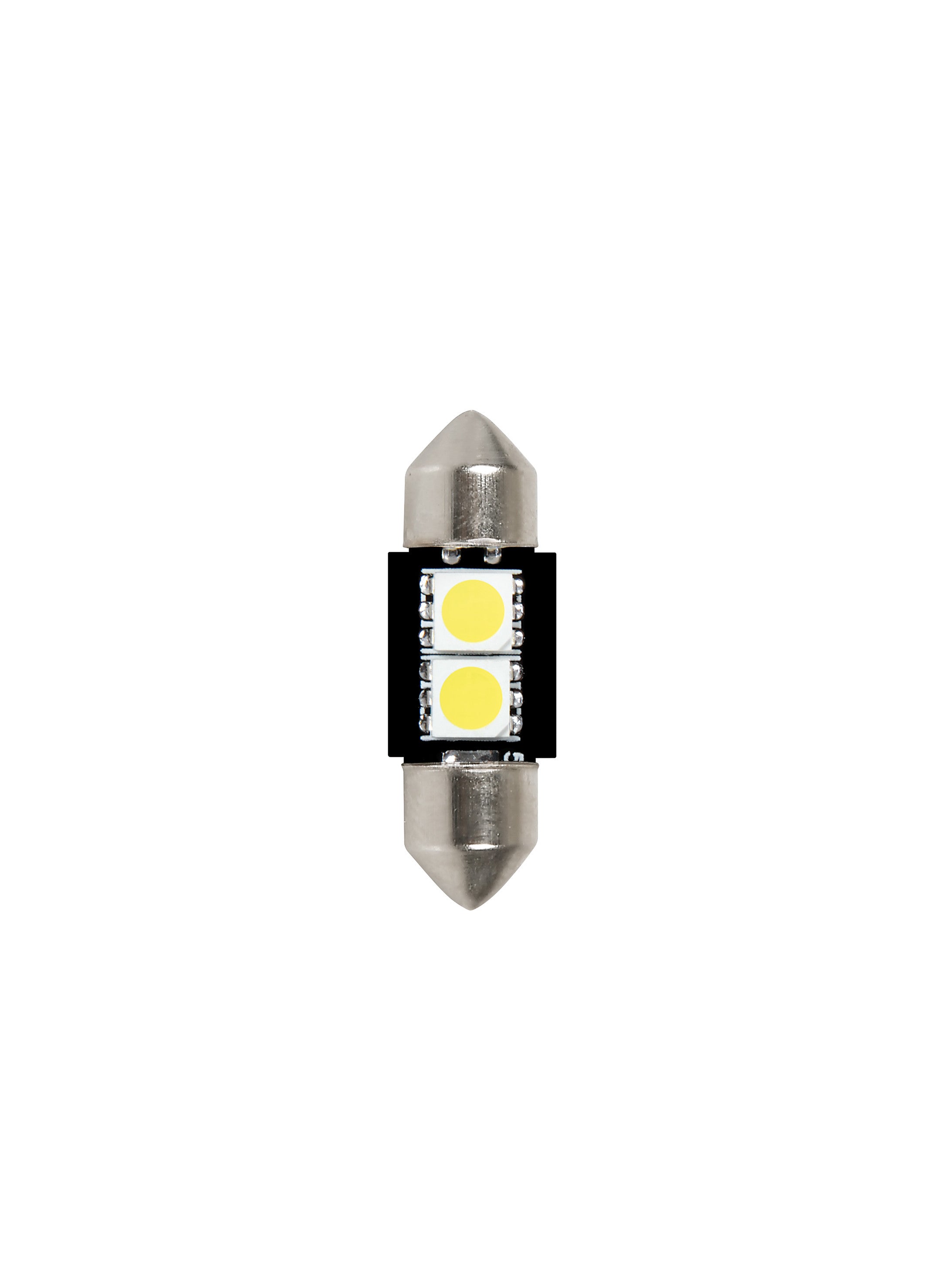 24V Led Series - 2 SMD x 3 chips - 10x31 mm - SV8,5-8 - 2 pz - D/Blister - Bianco - Doppia polarità