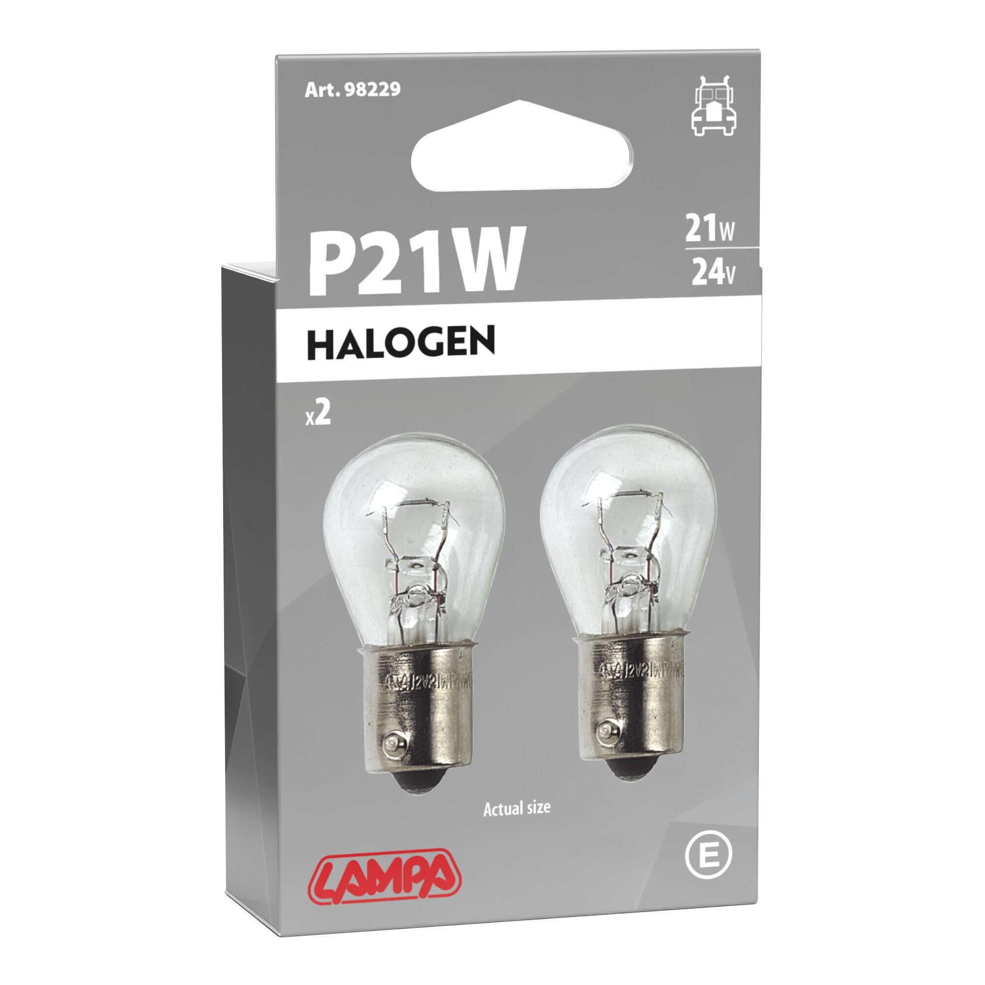 24V Lampada 1 filamento - P21W - 21W - BA15s - 2 pz - Scatola