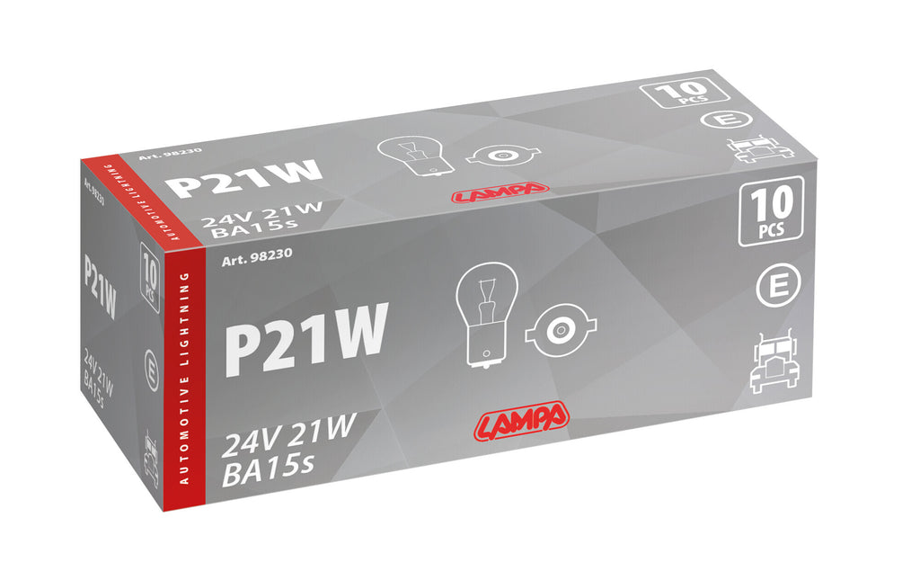 24V Lampada 1 filamento - P21W - 21W - BA15s - 10 pz - Scatola