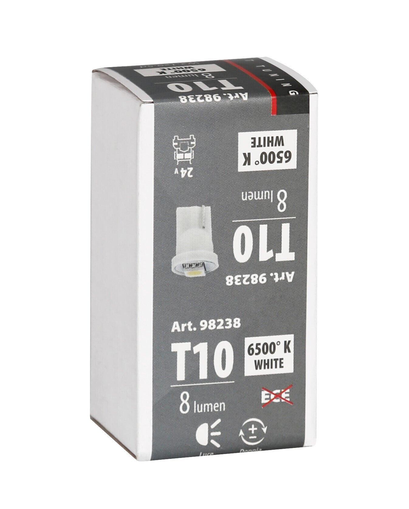 24V Hyper-Led 3 - 1 SMD x 3 chips - (T10) - W2,1x9,5d - 20 pz - Scatola - Bianco - Doppia polarità