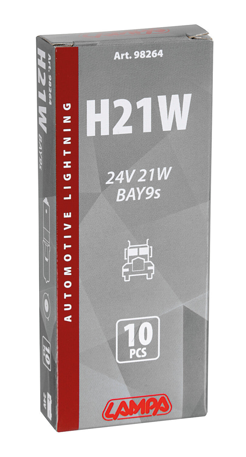 24V Lampada alogena micro - H21W - 21W - BAY9s - 10 pz - Scatola