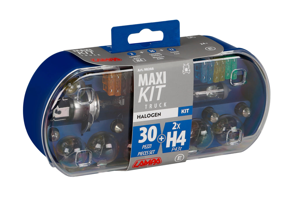 Kit lampade di ricambio 30 pz, alogena 2xH4 - 24V