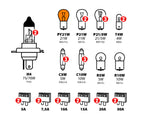 Kit lampade di ricambio 30 pz, alogena 2xH4 - 24V