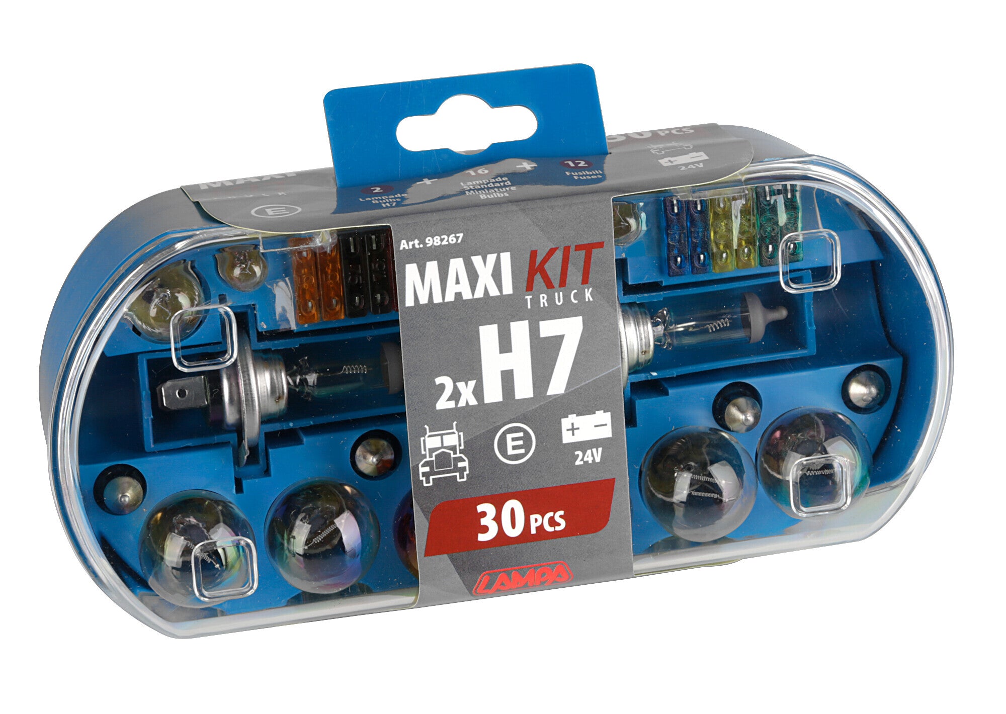 Kit lampade di ricambio 30 pz, alogena 2xH7 - 24V