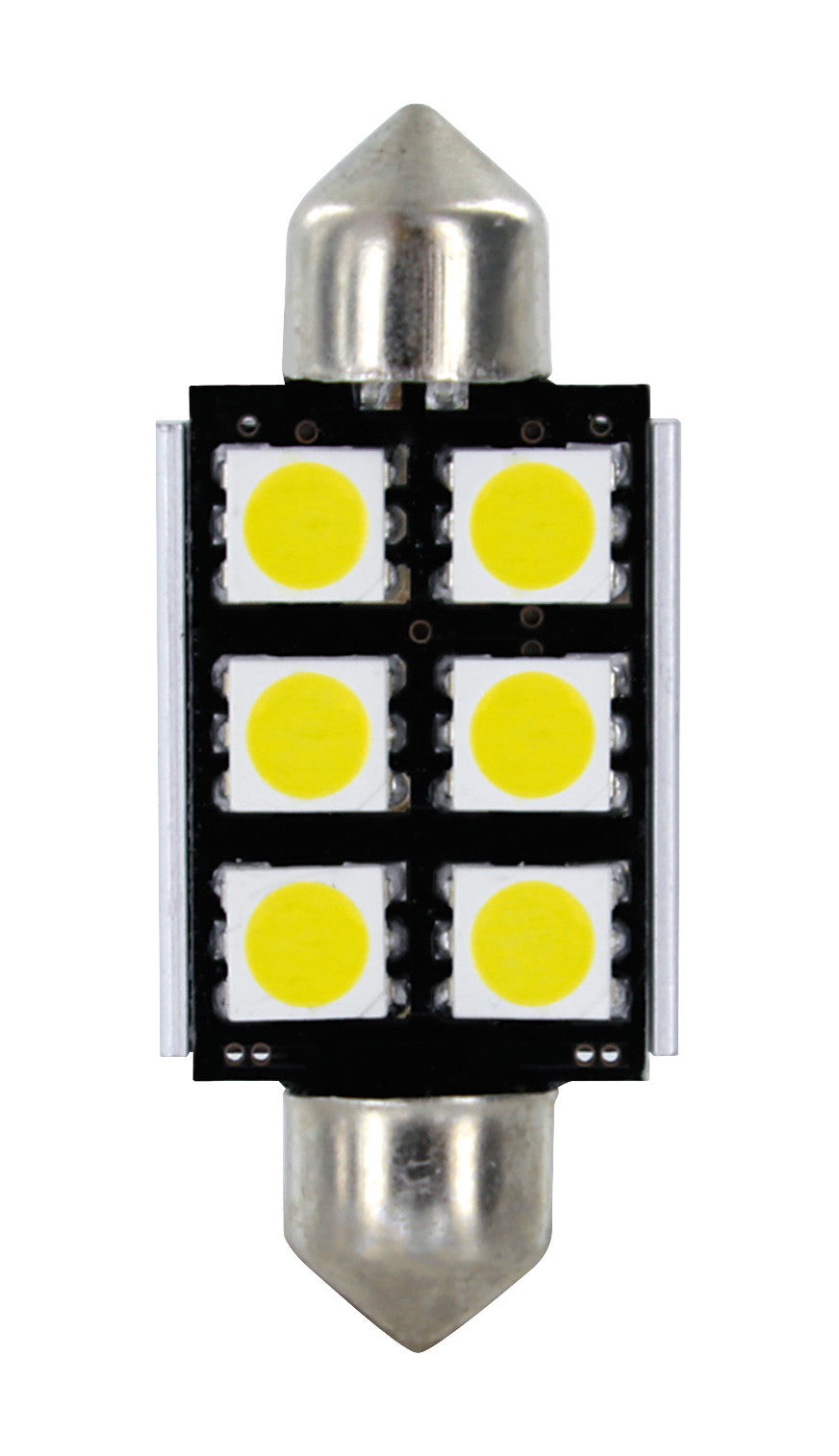 24V Led Series - 6 SMD x 3 chips - 15x39 mm - SV8,5-8 - 2 pz - Scatola - Bianco - Doppia polarità