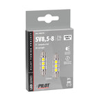 24V Led Series - 12 SMD x 3 chips - 11x41 mm - SV8,5-8 - 2 pz - Scatola - Bianco - Doppia polarità