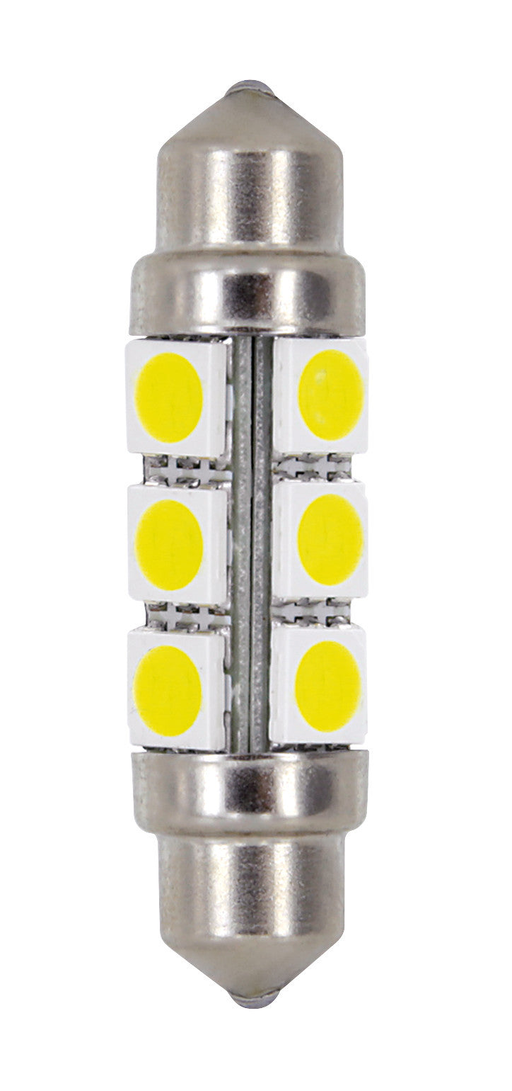 24V Led Series - 12 SMD x 3 chips - 11x41 mm - SV8,5-8 - 2 pz - Scatola - Bianco - Doppia polarità