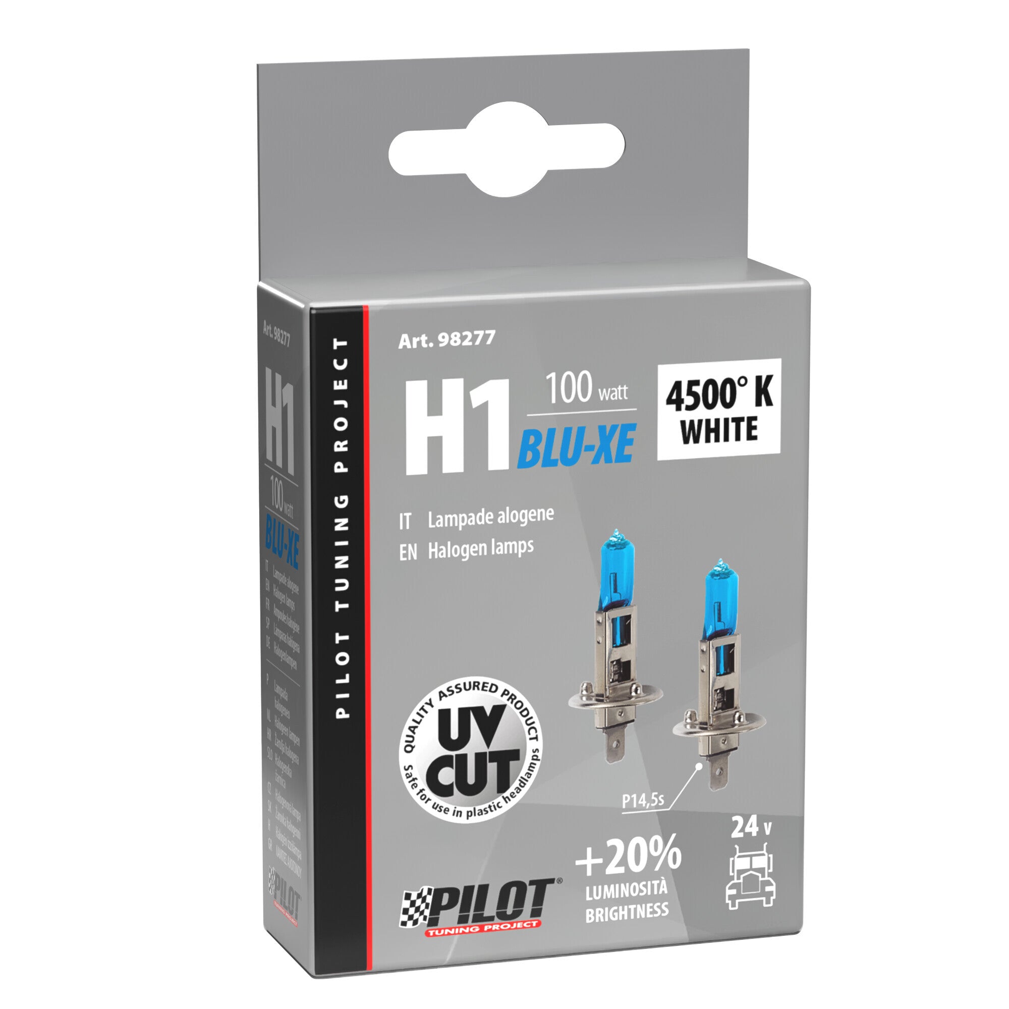 24V Lampada alogena Blu-Xe - (H1) - 100W - P14,5s - 2 pz - Scatola