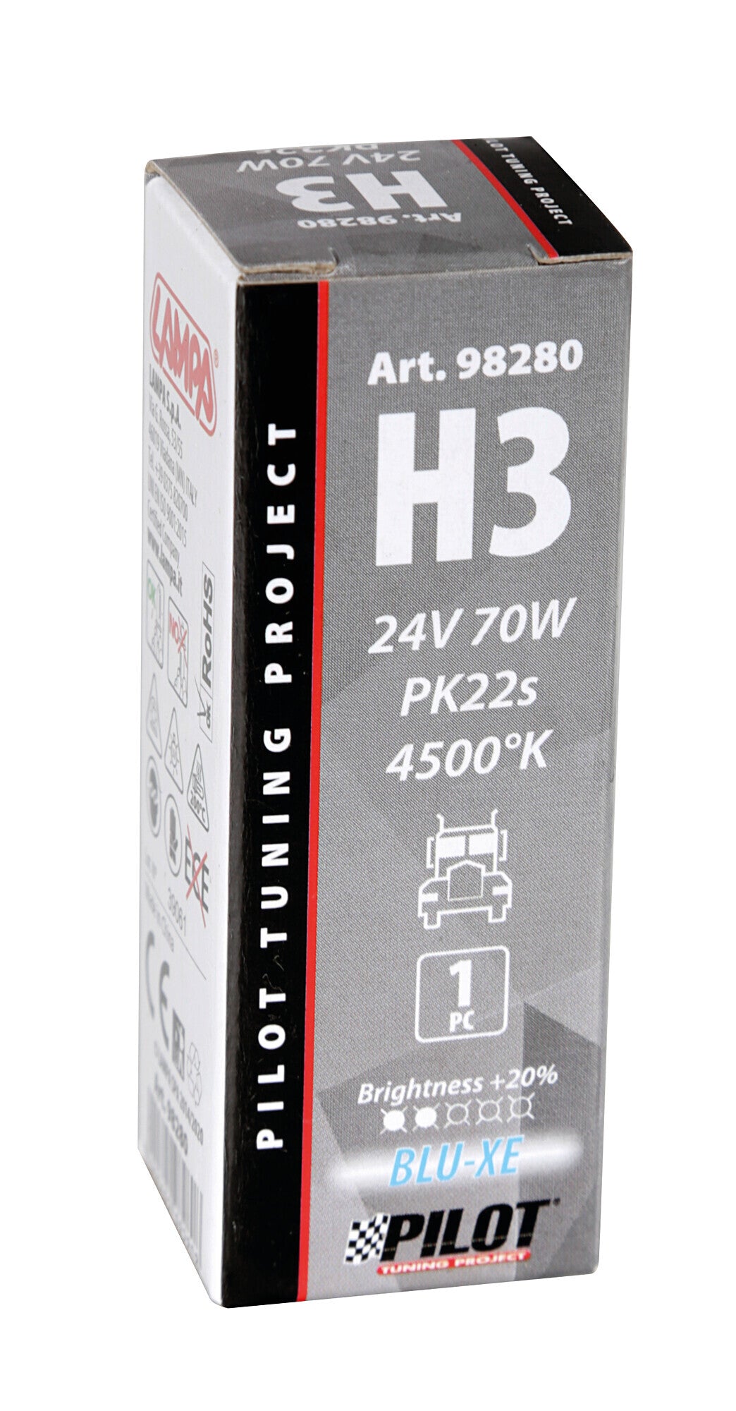24V Lampada alogena Blu-Xe - H3 - 70W - PK22s - 1 pz - Scatola