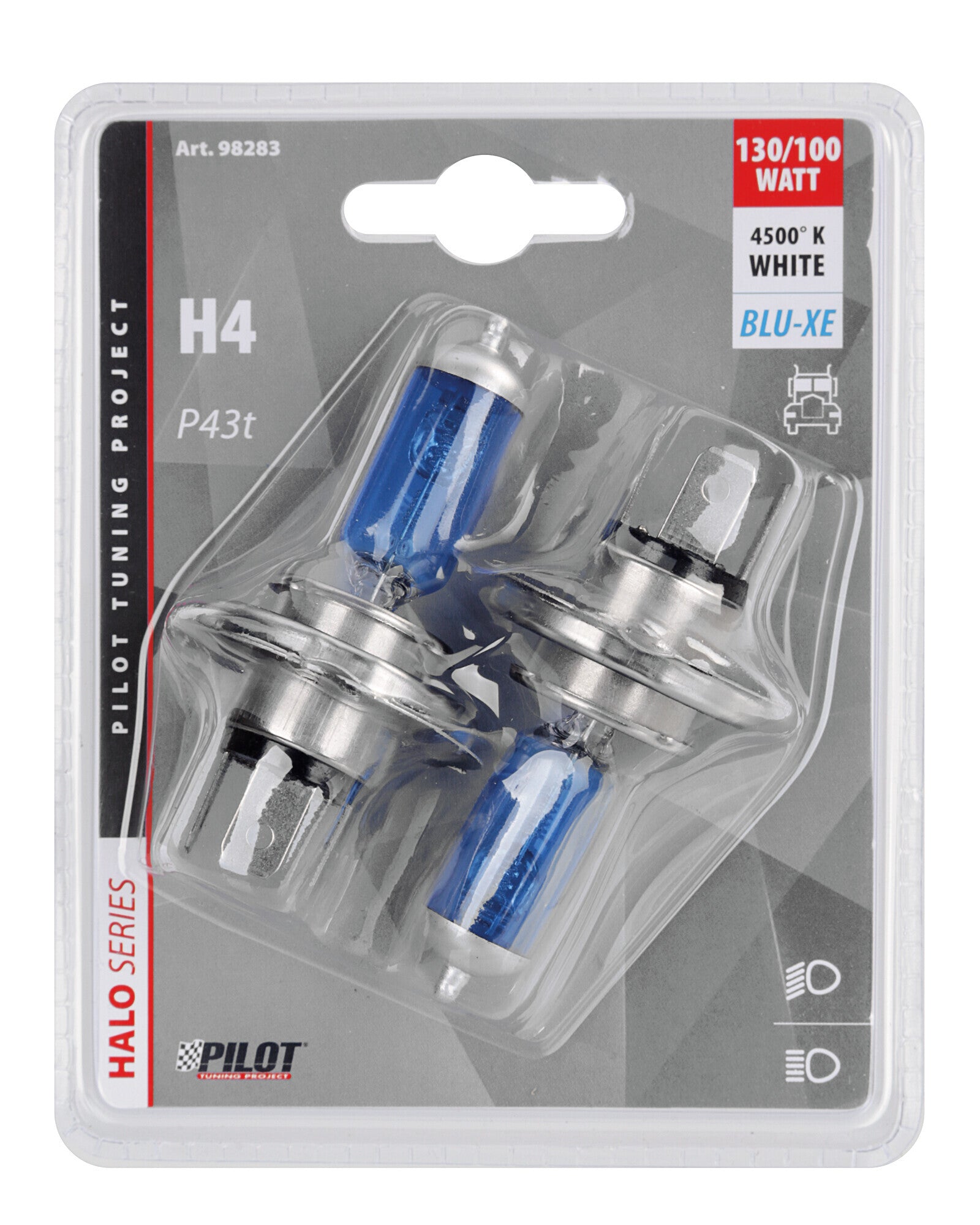 24V Lampada alogena Blu-Xe - (H4) - 100/130W - P43t - 2 pz - D/Blister