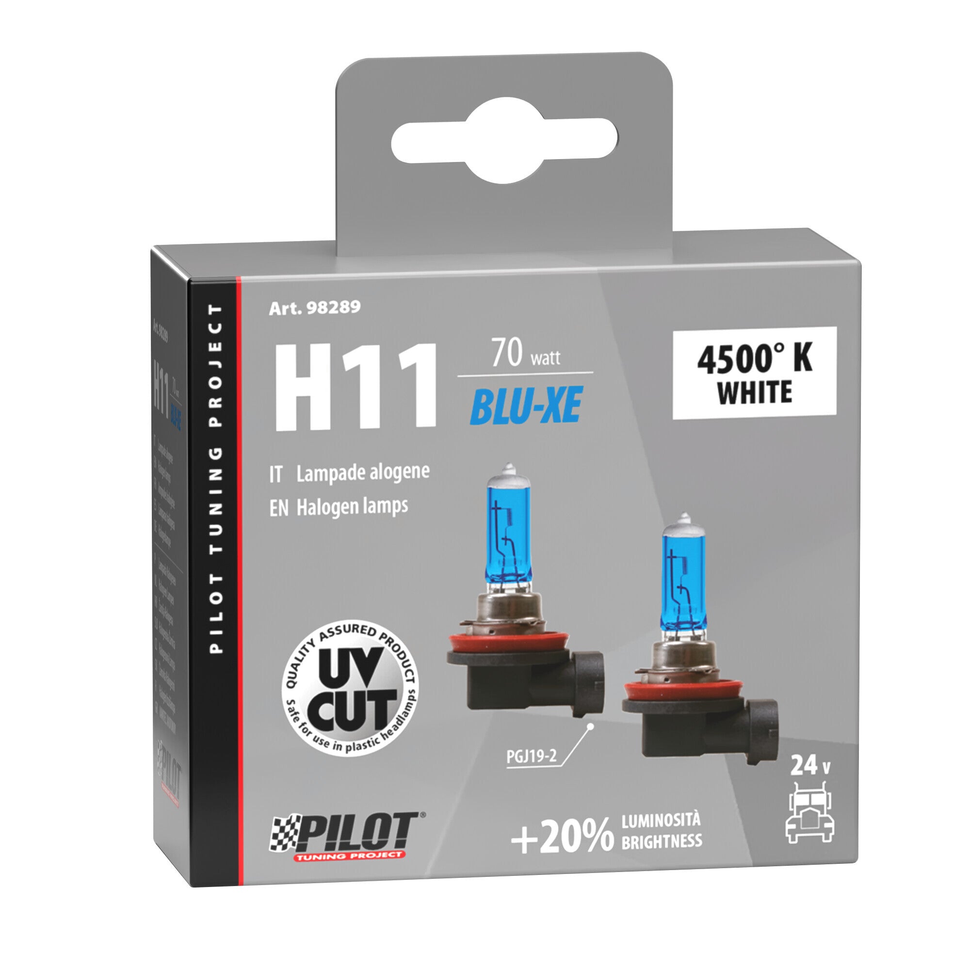 24V Lampada alogena Blu-Xe - H11 - 70W - PGJ19-2 - 2 pz - Scatola