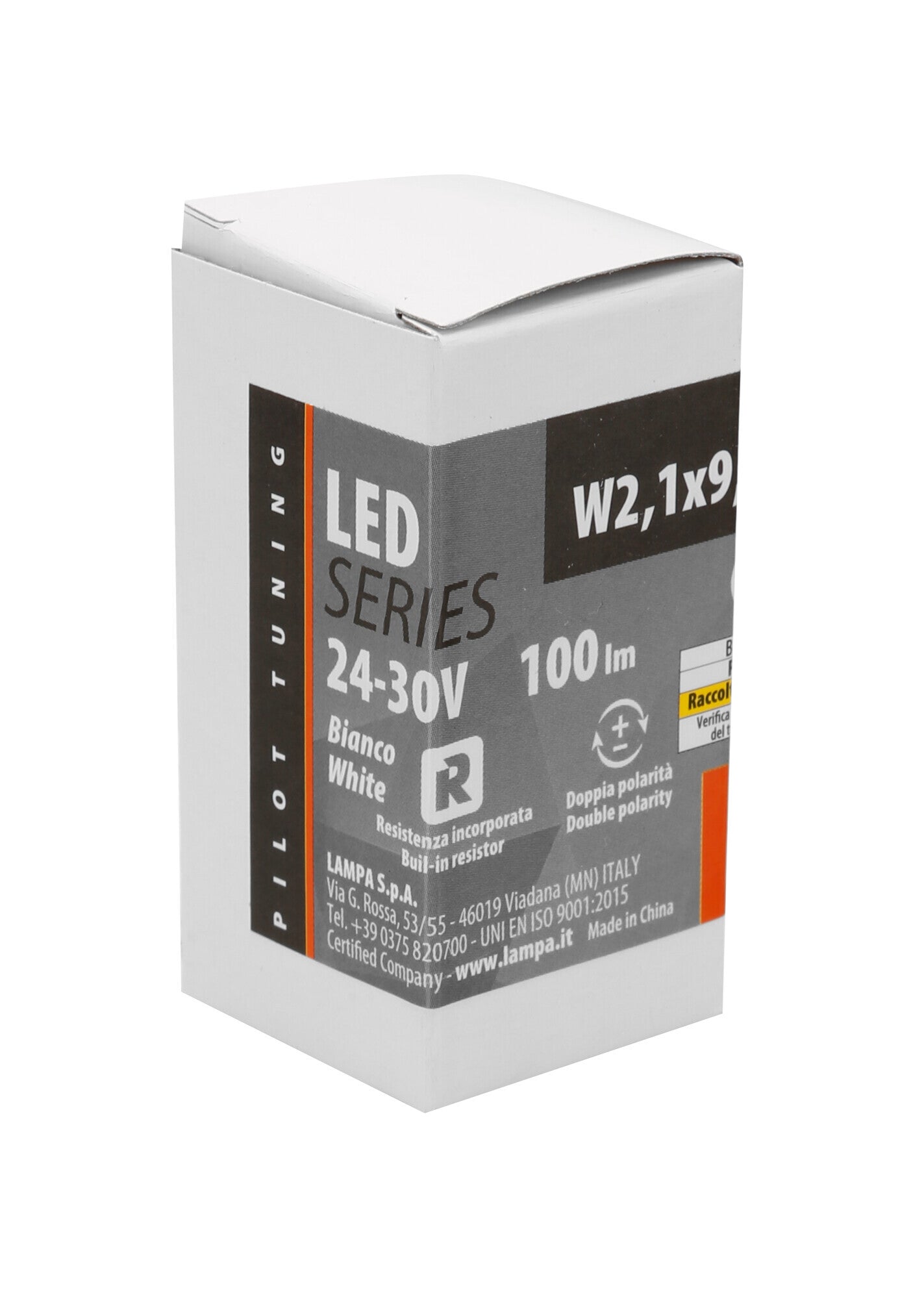 24V Led series - 6 Led SMD - (T10) - W2,1x9,5d - 2 pz - Scatola - Bianco - Doppia polarità - Resistenza incorporata