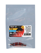 24V Led series - 6 Led SMD - (T10) - W2,1x9,5d - 2 pz - Scatola - Rosso - Doppia polarità - Resistenza incorporata