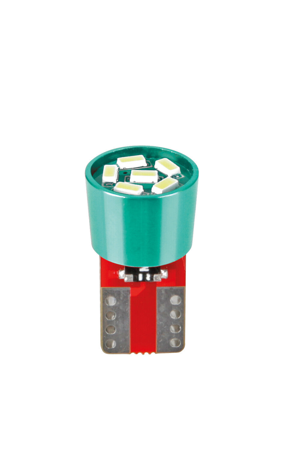 24V Led series - 6 Led SMD - (T10) - W2,1x9,5d - 2 pz - Busta - Verde - Doppia polarità - Resistenza incorporata