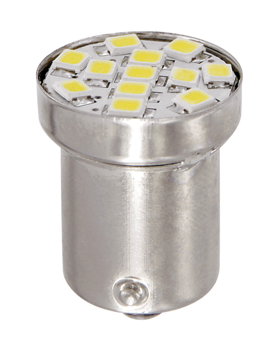 24V Led Series - 12 Smd x 1 chip - (R5W-R10W) - BA15s - 1 pz - Scatola - Bianco - Doppia polarità