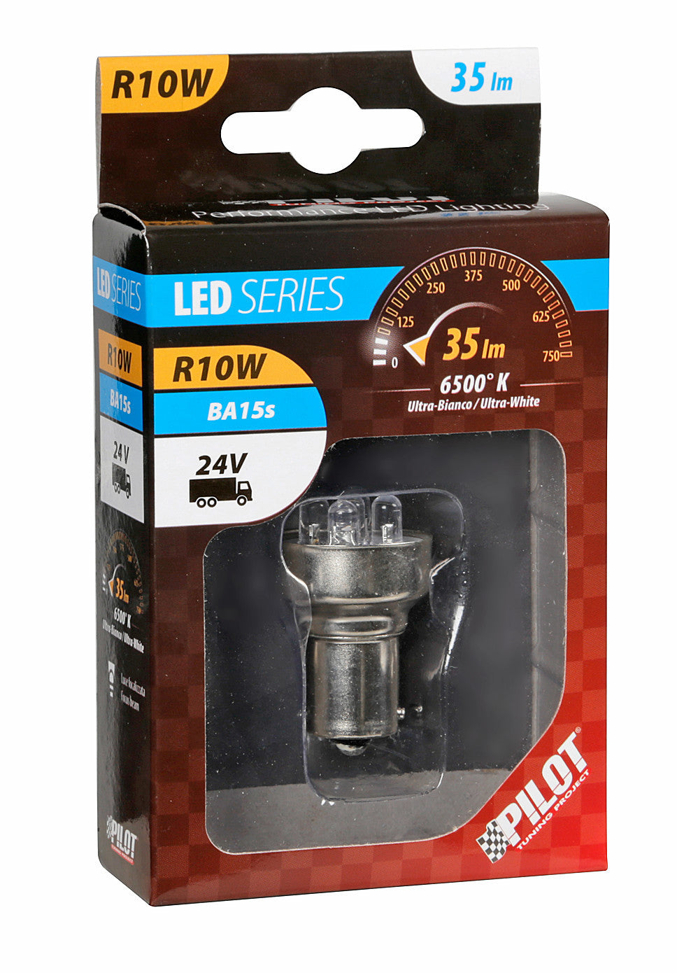24V Lampada Multi-Led 5 Led - (R10W) - BA15s - 1 pz - Scatola - Bianco