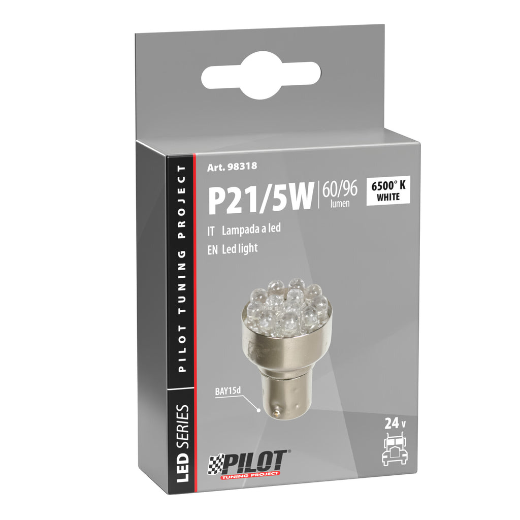 24V Lampada Multi-Led 12 Led - (P21/5W) - BAY15d - 1 pz - Scatola - Bianco