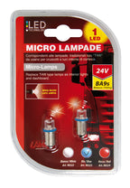24V Led Series - 1 Led - (T4W) - BA9s - 2 pz - D/Blister - Blu