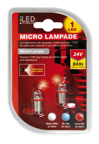 24V Led Series - 1 Led - (T4W) - BA9s - 2 pz - D/Blister - Rosso