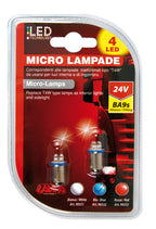 24V Led Series - 4 Led - (T4W) - BA9s - 2 pz - D/Blister - Blu