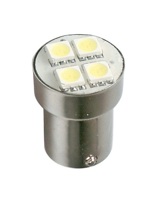 24V Led Series - 4 SMD x 3 chips - (P21W) - BA15s - 1 pz - Scatola - Bianco - Doppia polarità