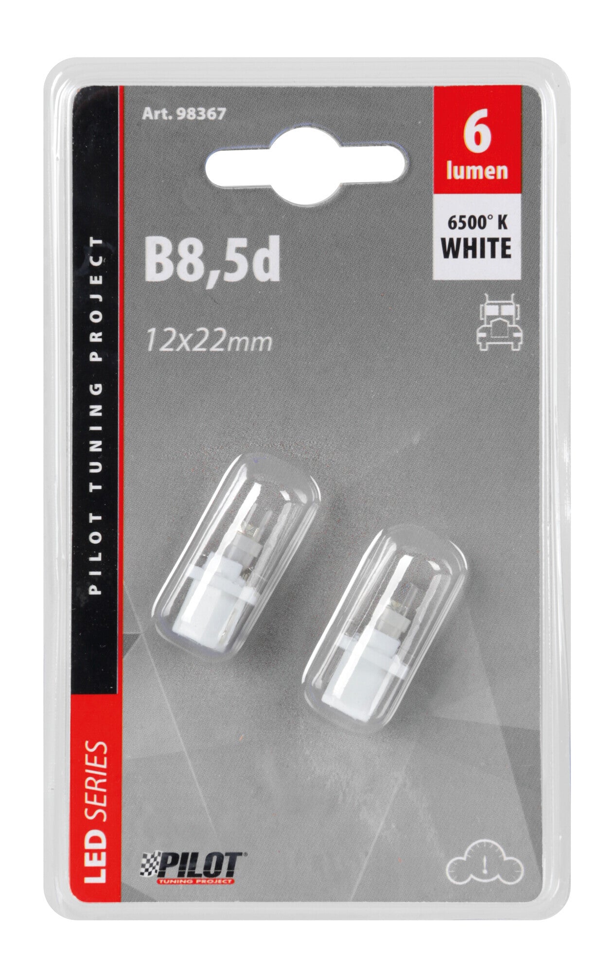 24V Lampada cruscotto 1 Led - B8,5d - 2 pz - D/Blister - Bianco