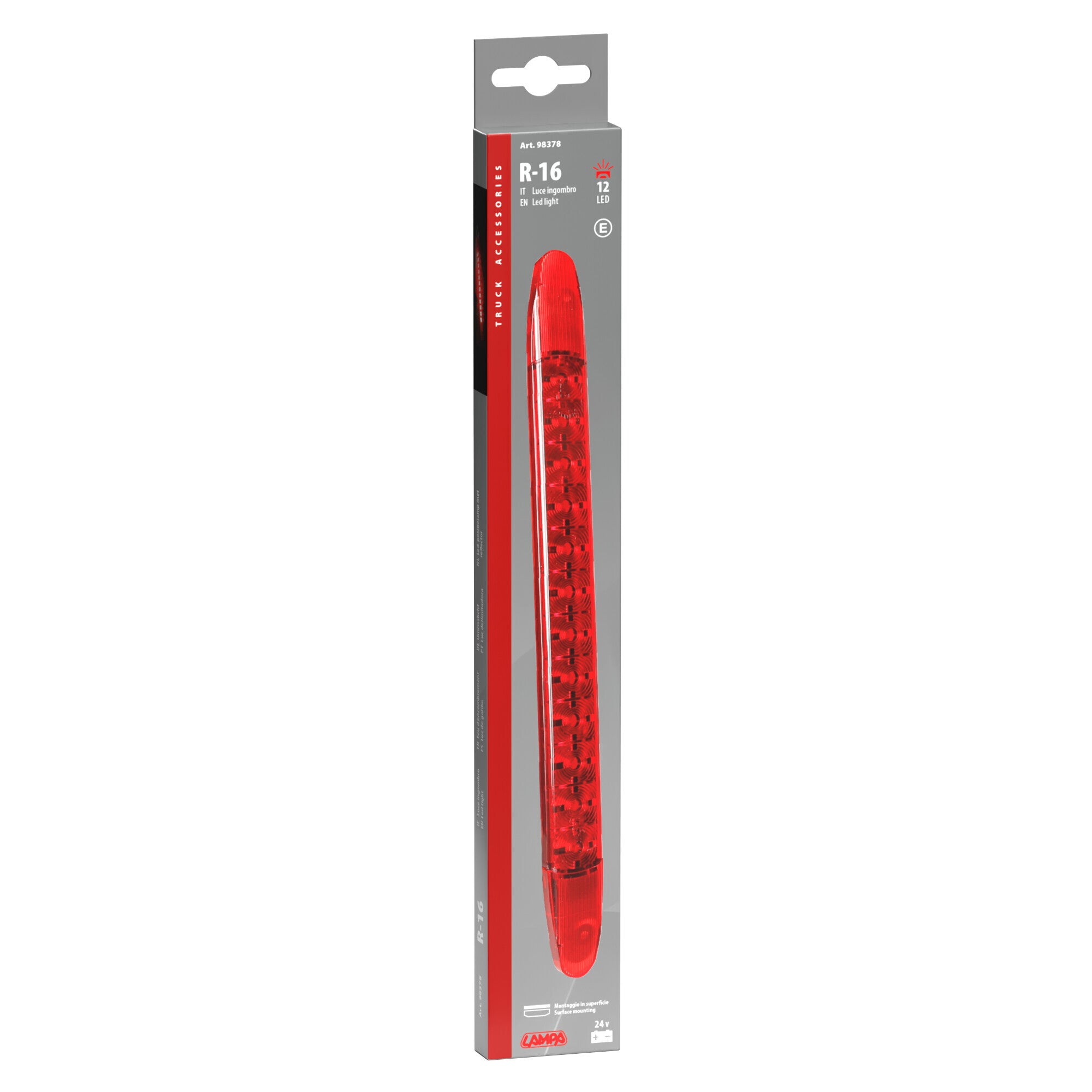 Luce ingombro - 12 Led - 24V - Rosso