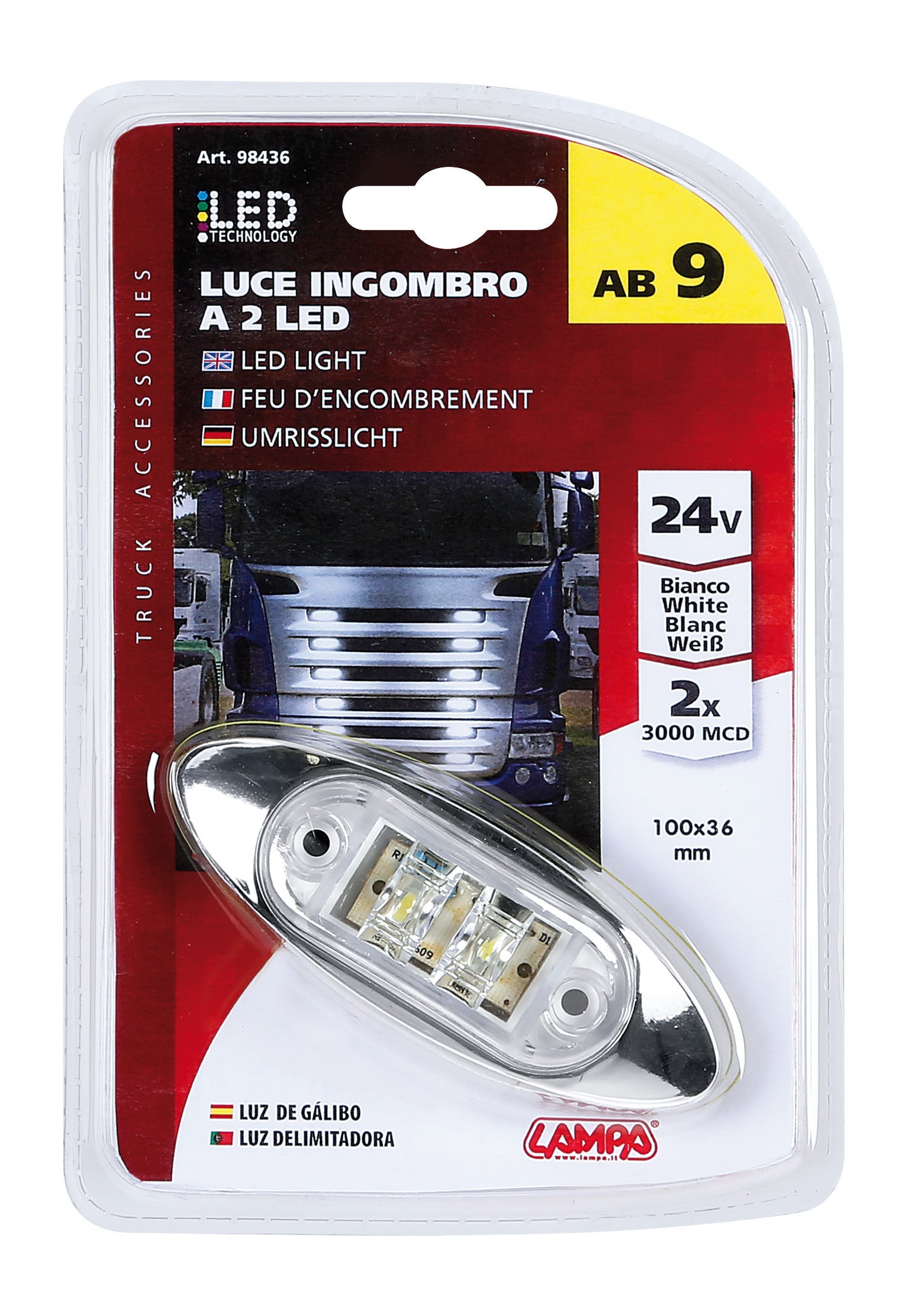 Luce decorativa - 2 Led - 24V - Bianco